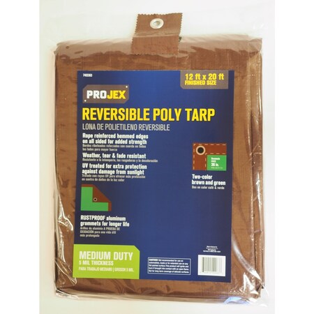 Projex Projex 12 ft. W X 20 ft. L Medium Duty Polyethylene Tarp Brown/Green PROBG1220